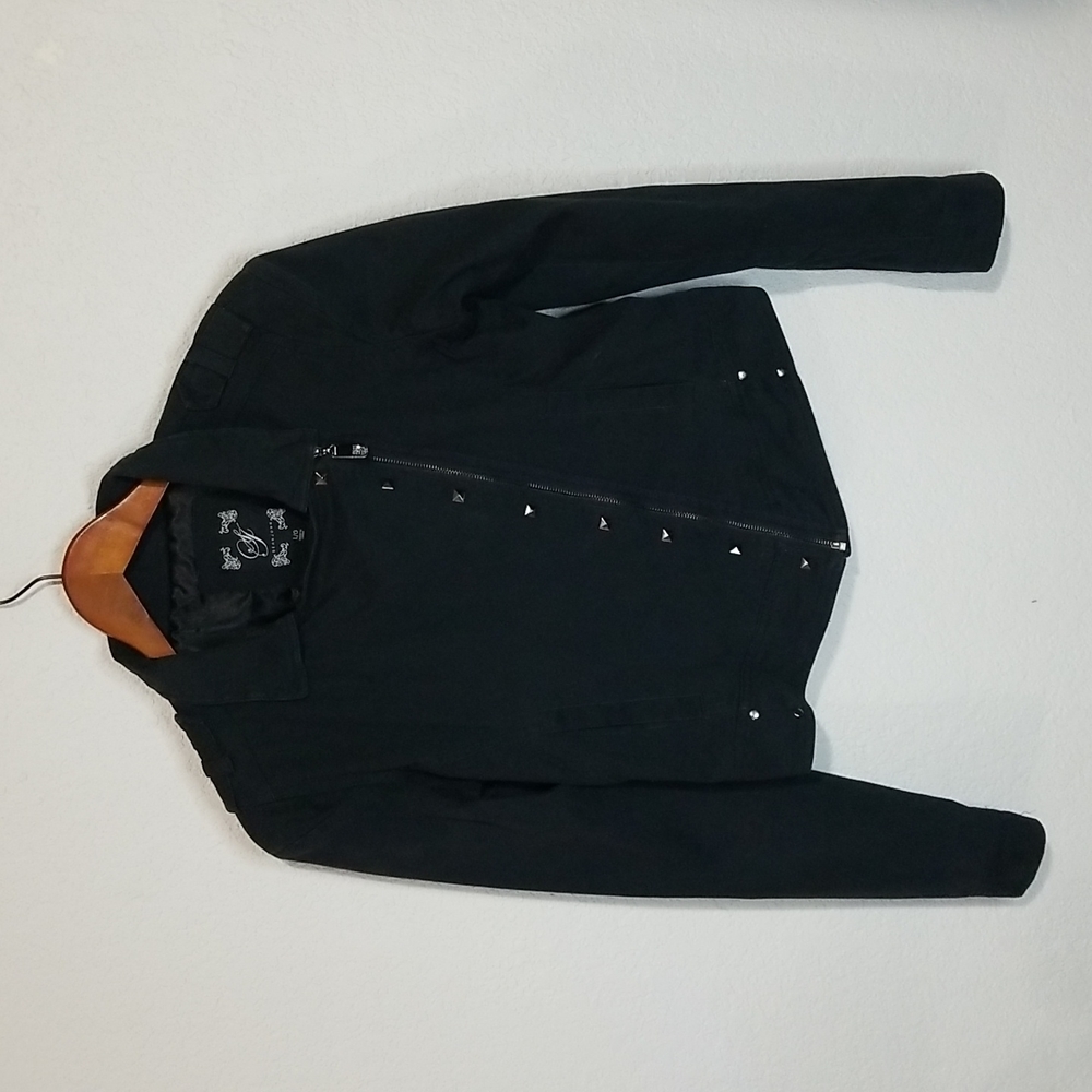 Sean John Vintage Black Studded Biker Chic Jacket Sz. L